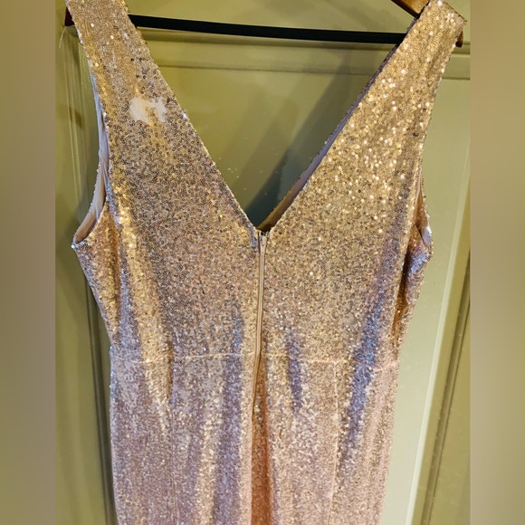 Women’s Plus size Rose Gold Sequin long dress - Picture 10 of 13